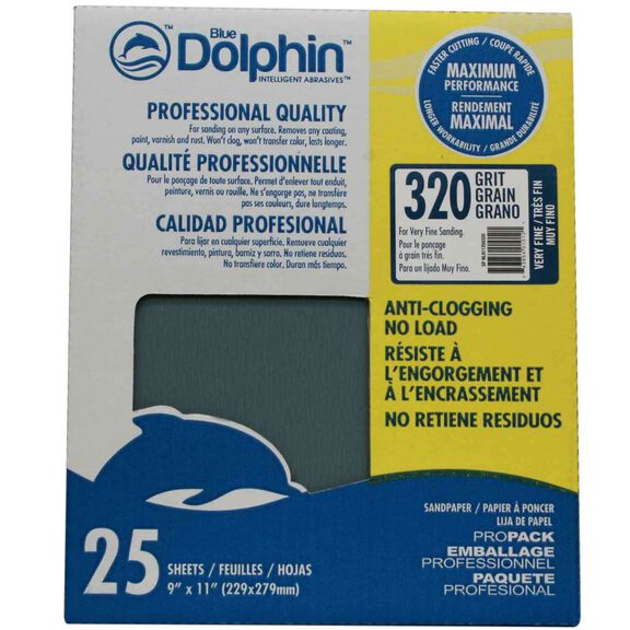Pro Grade Sandpaper Sheets, 320 Grit, 25-Pack image number 0