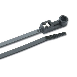 11" Black Mounting Self-Cutting Cable Ties, 20-Pack