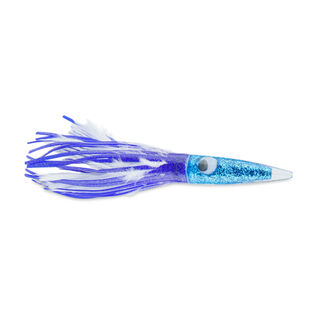 9" C&H, Wahoo Whacker Feather Lure, Blue/White Feather Skirt