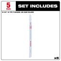 5-1/4" 14TPI T-Shank Metal Cutting Bi-Metal Jig Saw Blades, 5 Pack image number 2