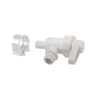 PEXLock 1/2" Barb x 3/8" Compression Angle Valve White