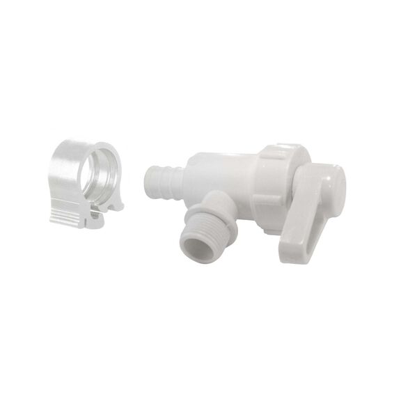 PEXLock 1/2" Barb x 3/8" Compression Angle Valve White image number 0