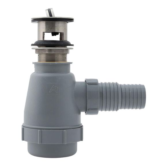 1-1/2" Drain, Flip Trap Sink Drain with Overflow, 1-1/4" & 1-1/2" Hose Barb Brushed Nickel image number 1