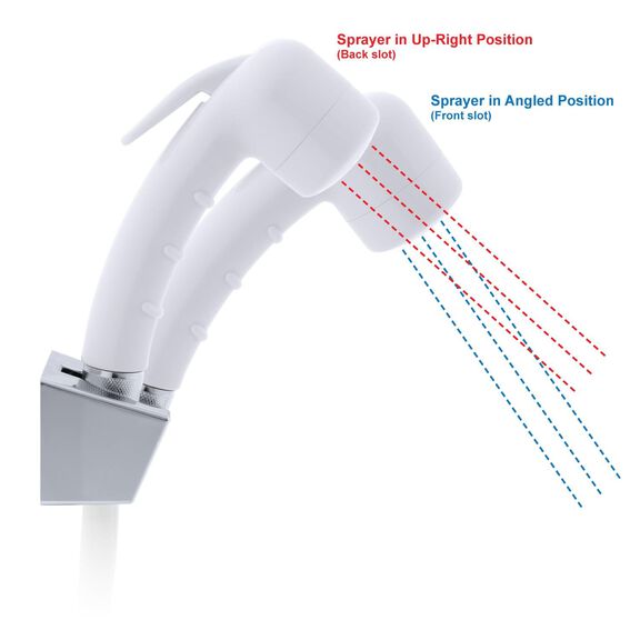 Trinidad 2H External Shower Mixer Small Arctic White Sprayer, 6' White Rubber Hose Chrome/Arctic White image number 4