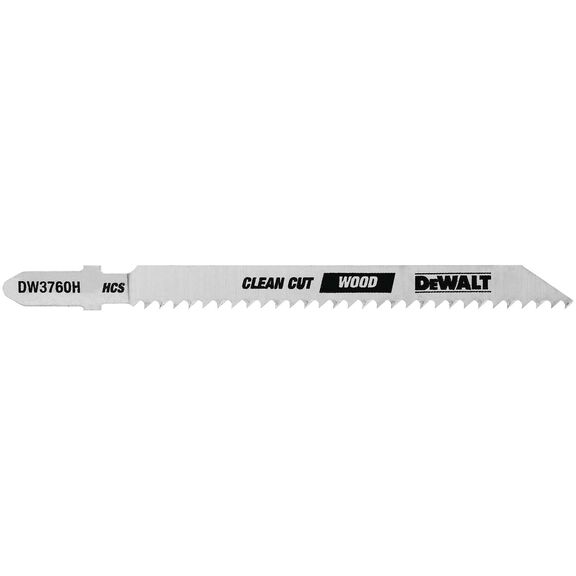 DEWALT 4" 10Tpi Fine Finish Wood Cut Hsc T-Shank Jig Saw Blade, 5-Pack image number 0
