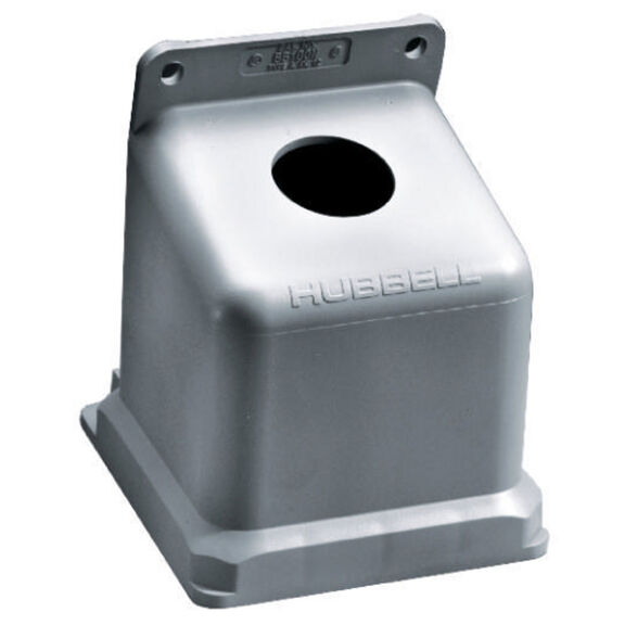 Hubbell Marine Pin & Sleeve , IEC, Angled Box, 100A, 1 1/2", Gray Non-Metallic image number 0