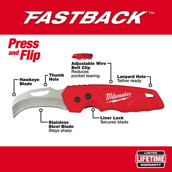 FASTBACK&trade; Hawkbill Folding Pocket Knife image number 1