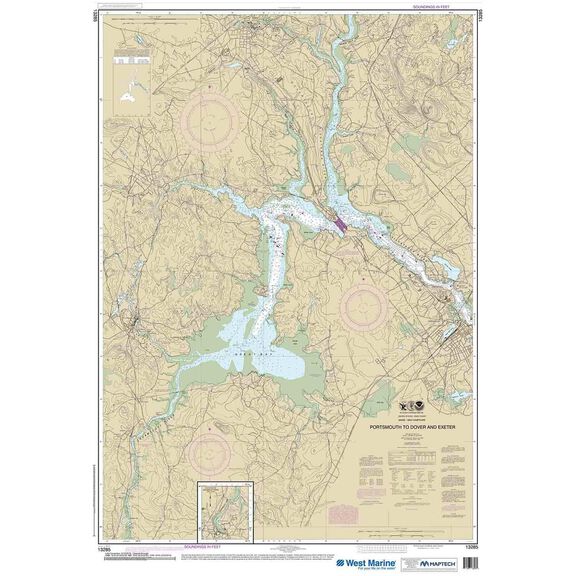 Maptech&reg; NOAA Recreational Waterproof Chart-Portsmouth to Dover and Exeter, 13285 image number 0