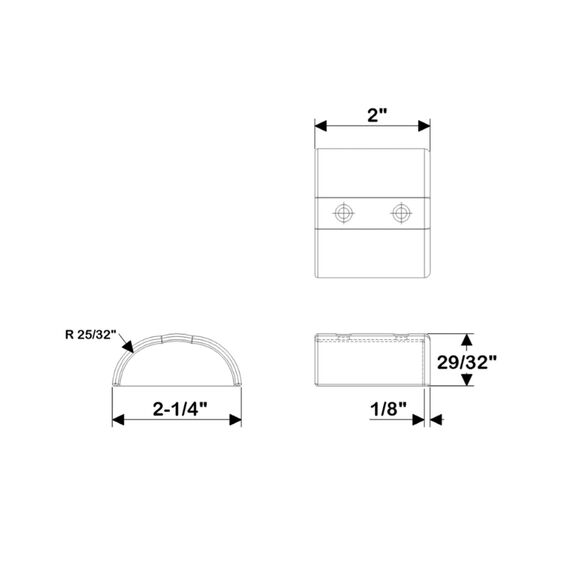 Stainless Steel Medium Dive Door SuproFlex End Cap image number 1