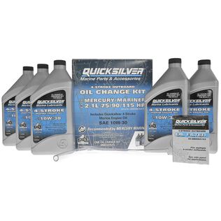 10W-30 Oil Change Kit for 4-stroke 75hp, 90hp and 115hp Mercury 2.1L Outboards