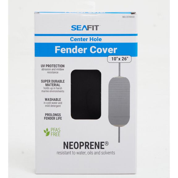 10" x 26" Center Hole Neoprene Fender Cover, Black image number 1