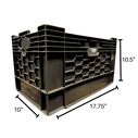 6 Gallon Heavy-Duty Black Milk Crates with Lid for Storage, Organization, 17.75" x 10" x 10.5" image number 1