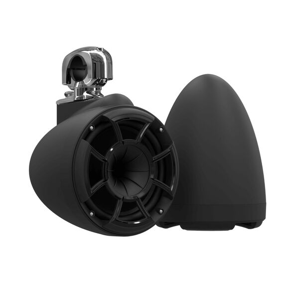 Wet Sounds REV 8 Black Special Edition Revolution Series 8" Matte Black Tower Speakers with Stainless Steel Swivel Clamps (Pair) image number 0