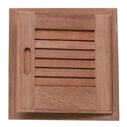 15" x 15" Teak Louvered Door & Frame, Left Hand Opening image number 0
