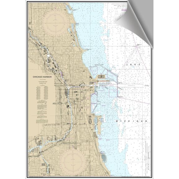 Chicago Harbor Decorative Nautical Chart image number 0