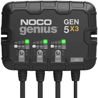 Noco Genius GENPRO5X3 Onboard Waterproof Marine Battery Charger with Precision Smart Charging, Battery Repair Mode and Advanced Temperature Compensation, 15 Amp, 12V, 3-Bank