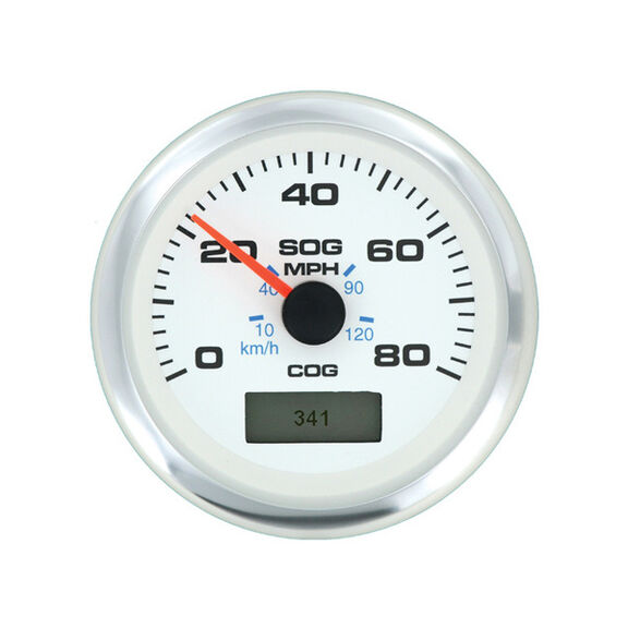White Premier Pro GPS Speedometer, 80 mph image number 0