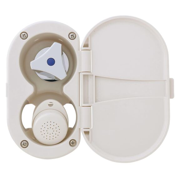 Trinidad Transom Shower Cold Only, Warm White Cup & Lid, Small Warm White Sprayer, 6' White Rubber Hose, Chrome Trinidad Handle image number 6