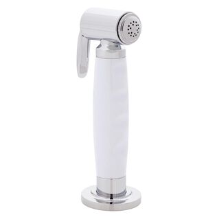 Deck-Mount Sprayer Hammer-Head Arctic White Sprayer, 10' White Rubber Hose, Low Profile Holder