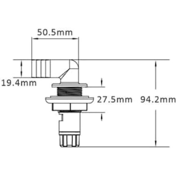 SEAFLO 90 Degree 3/4 Inch Aerator Spray Head for Livewell and Recirculating Systems image number 1