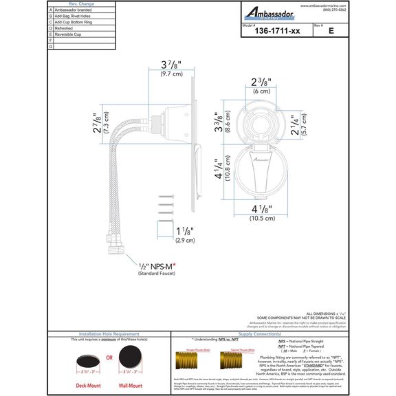 Aidack Recessed Control Valve Hot/Cold Mixer, Arctic White Cup & Lid, Chrome Aidack Handle image number 3