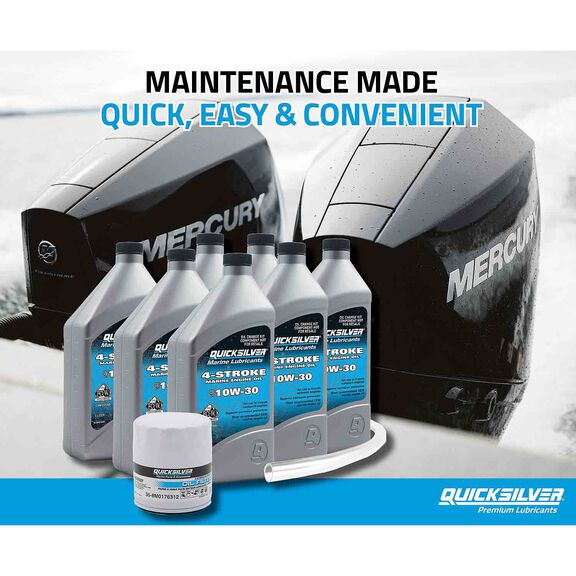 10W-30 Oil Change Kit for 175hp through 300hp 4-stroke Mercury V6 and V8 Outboards image number 1