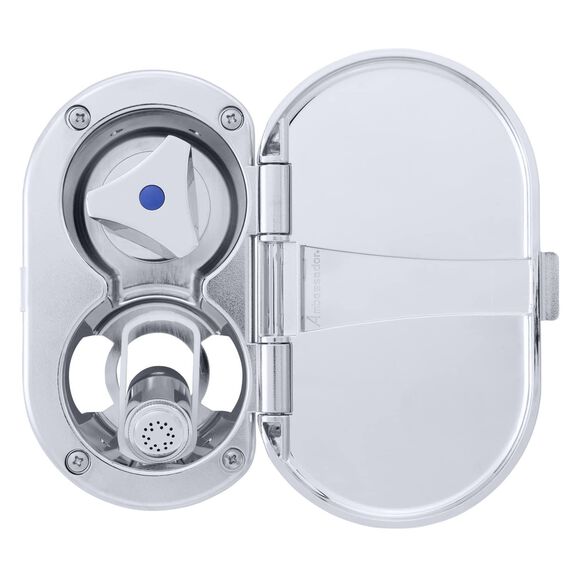 Trinidad Transom Shower Cold Only, Chrome Cup & Lid, Hammer-Head Arctic White Sprayer, 10' White Rubber Hose, Chrome Trinidad Handle image number 6