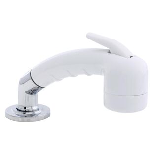Deck-Mount Sprayer Small Arctic White Sprayer No Hook w/Elbow, 10' White Rubber Hose, Low Profile Holder