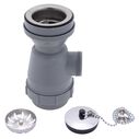 2" Drain, Trap Sink Drain, 1-1/4"-M Thread,  w/Strainer, w/Chain Stopper Brushed Finish image number 0