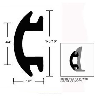Flexible Vinyl Insert - 1-3/16" H x 1/2" W
