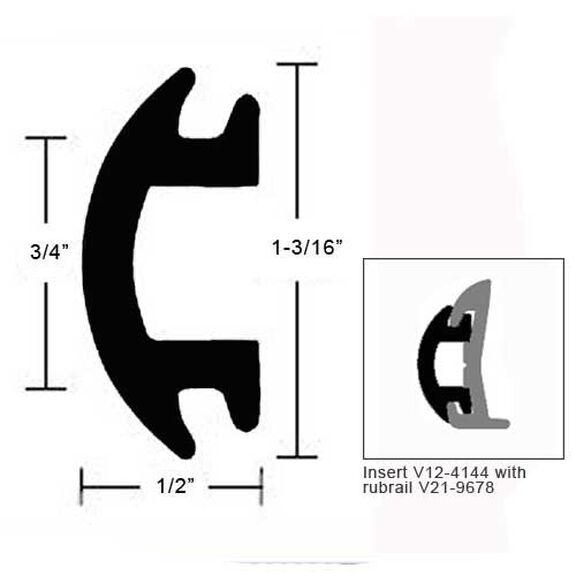 Flexible Vinyl Insert - 1-3/16" H x 1/2" W image number 0