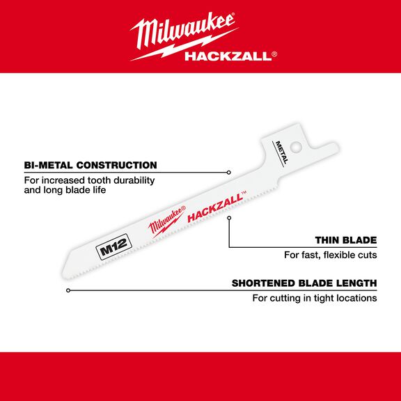 M12 HACKZALL&reg; Bi-Metal Blade - Metal Scroll, 5 Pack image number 1