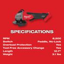 M18 FUEL&trade; 4-1/2" / 5" Grinder Paddle Switch, No-Lock image number 7