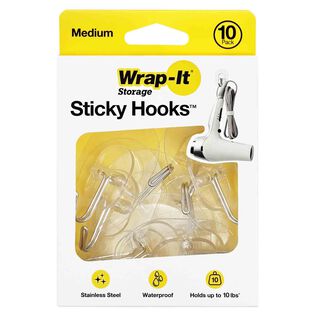 Sticky Hooks - Medium, 10 Pack
