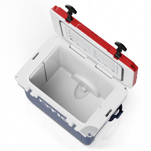 22 Quart Ultra-Light Hard-Sided Ice Chest Cooler, Fits 30 Cans or 8 Wine Bottles, Patriot image number 2