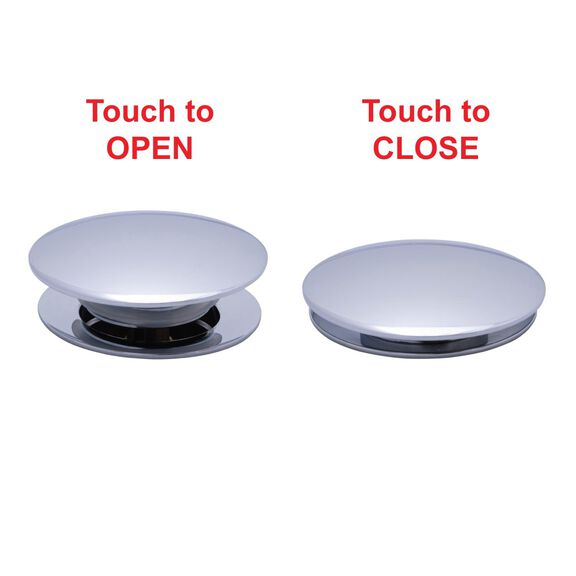 1-3/4" Drain, Touch Trap Sink Drain with Cover no Overflow, 3/4" & 1" Hose Barb Chrome image number 2