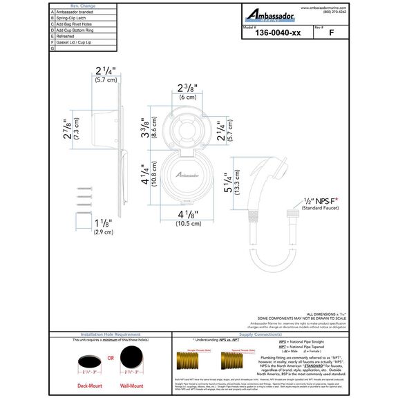 Recessed Shower Black Cup with Stainless Steel Lid w/Gasket, Small Black Sprayer, 6' Black Rubber Hose image number 3