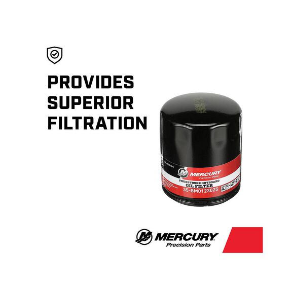 Mercury FourStroke Outboard Oil Filter 8M0123025 for Mercury 3.4L V6 and 4.6L V8 Outboards image number 2