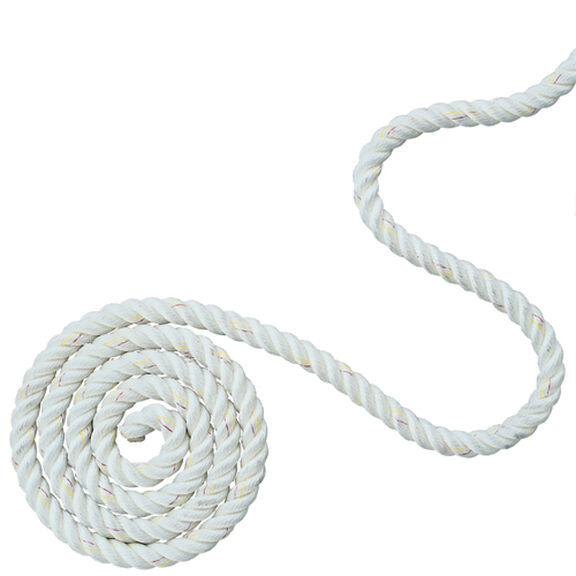 5/8" Three-Strand Nylon Dock Line, White, Sold by Foot image number 0