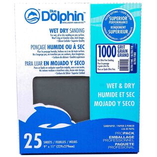 Wet/Dry Sandpaper Sheets, 1000 Grit, 25-Pack