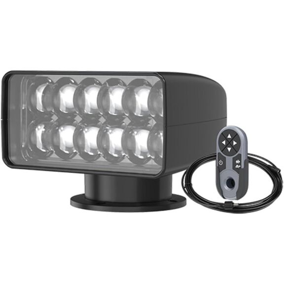 SEAFLO 03 Series Wireless Remote Control LED Marine Searchlight, 35W White 5500K, Black image number 0