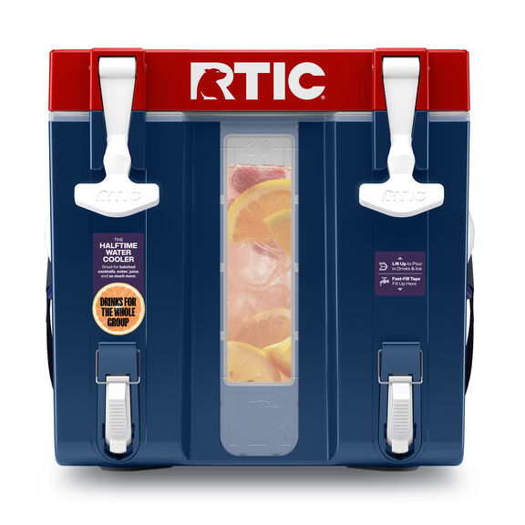 Halftime Water Cooler, 3 Gallon Hard-Sided Water Cooler, Patriot image number 2