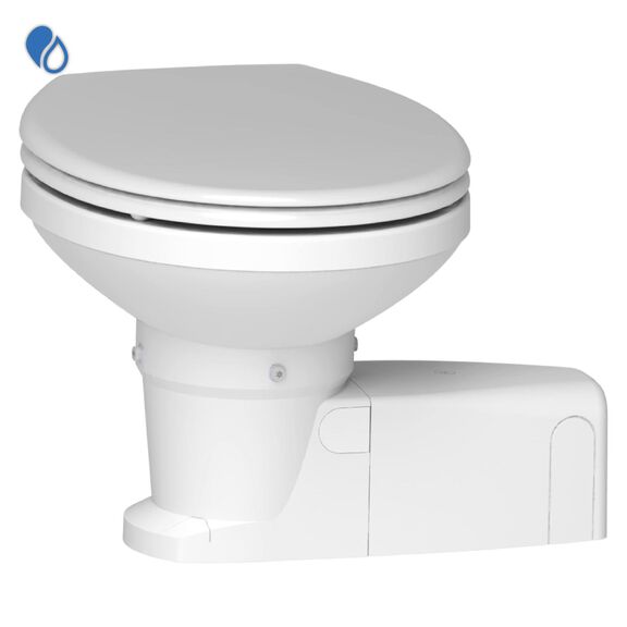 Maxlite + S Electric Marine Macerating Plastic Toilet with Solenoid Valve, 24 Volt image number 0