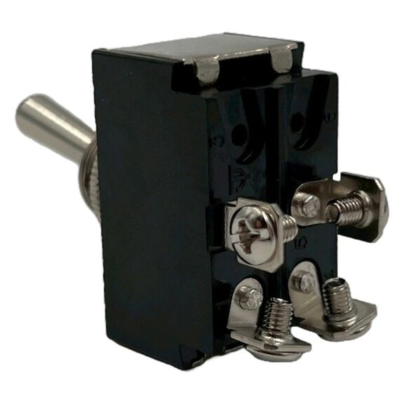 Chrome Plated Toggle Switch, Off/On, DPST image number 1