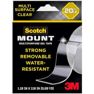 Scotch-Mount Multipurpose Gel Tape 420-3M-1ES, 30 mm x 3 m (1.18" x 118"), 1 Pack