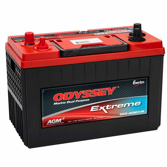 Odyssey Extreme Group 31 Dual Purpose Marine AGM Battery with Thin Plate Pure Lead Technology, 103 Amp Hours, 1150 Cold Cranking Amps, 1370 Marine Cranking Amps, 220 Reserve Minutes image number 0