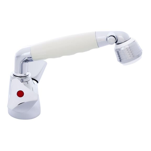 Trinidad Head/Shower Combo Faucet Classic Warm White Sprayer No Teeth, 10' White Rubber Hose Chrome/Warm White image number 2