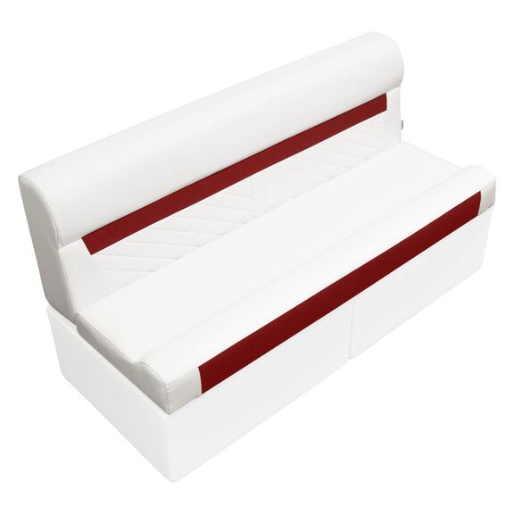 Wise DLX106-1906 DLX Series 55" Pontoon Bench Cushion Set - White / Crimson Red image number 0