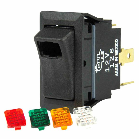 Rocker Switch, One LED and 4 LED Covers, Off/On, SPST image number 0