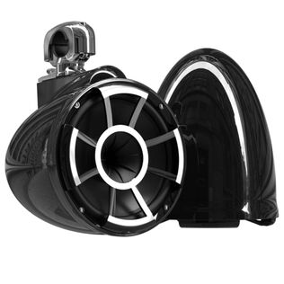 Wet Sounds REV 10 Black V2 Revolution Series 10" Marine Tower Speakers with Stainless Steel Swivel Clamps (Pair)